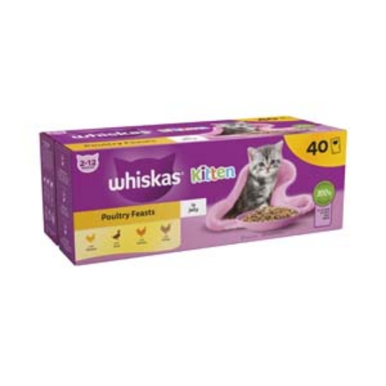 Picture of Whiskas Pouch Poultry +1 40pk 85g x1
